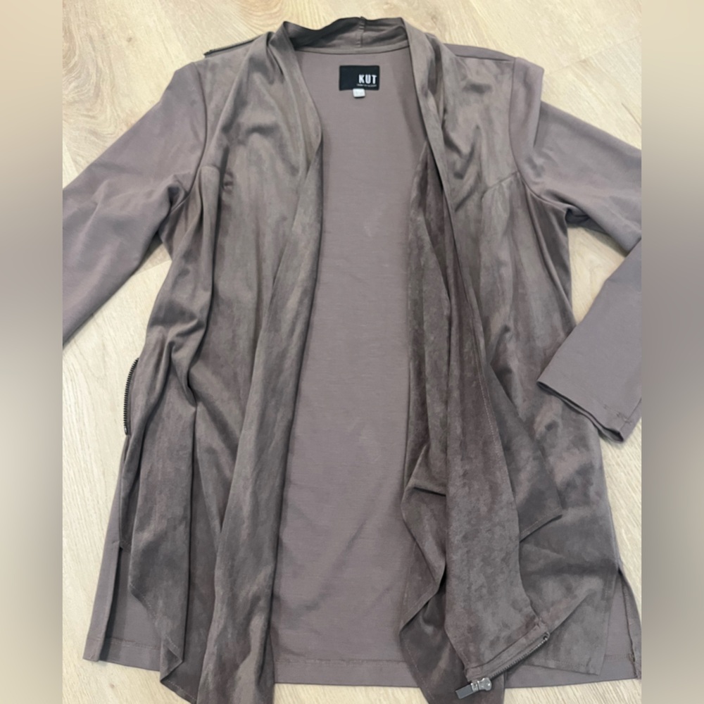 NWOT Kut from the Kloth Sansa 3-Way Wear Faux Suede Drape Jacket - Picture 7 of 7